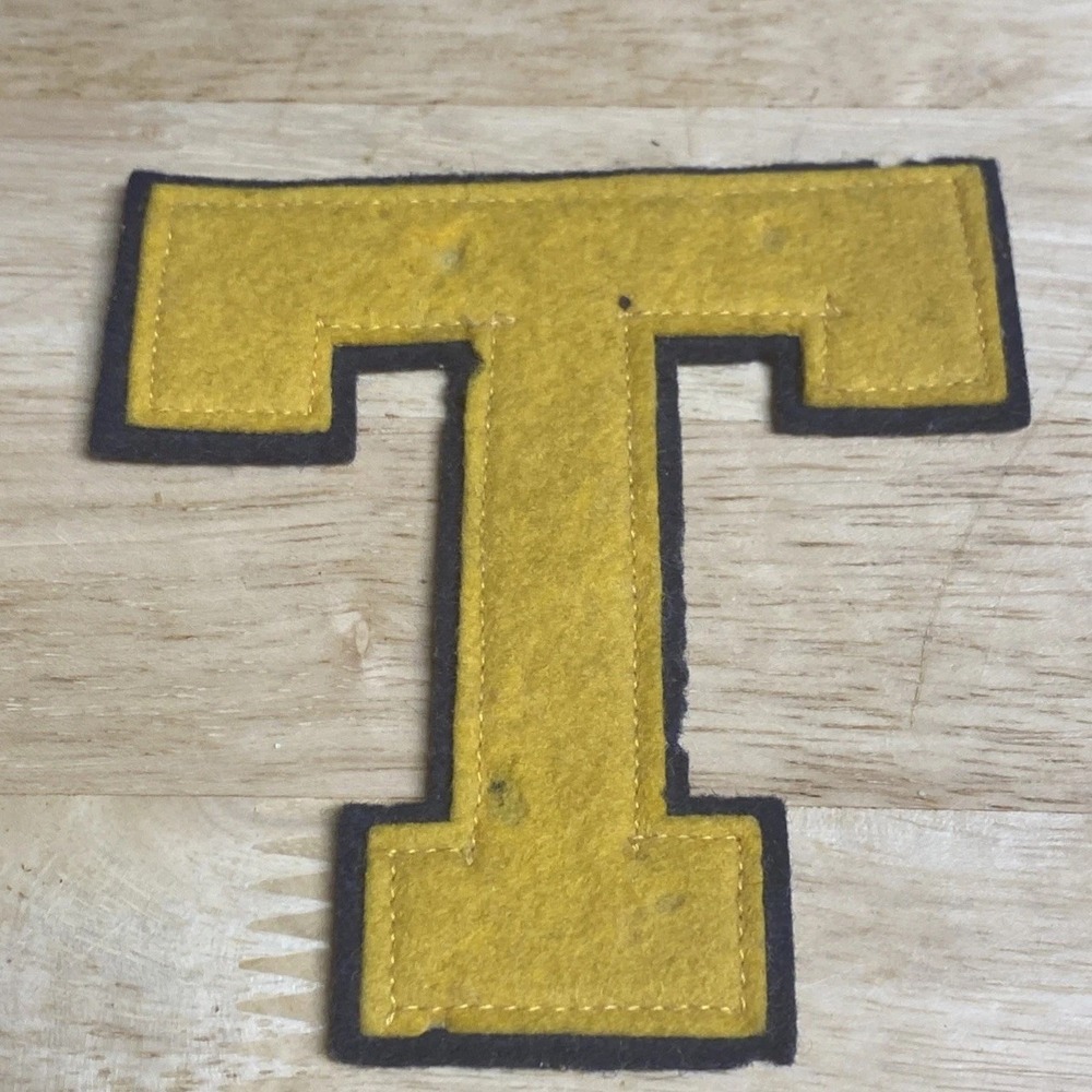 Vintage 1950's Letterman Jacket Patch Letter T Bay View High Milwaukee WI